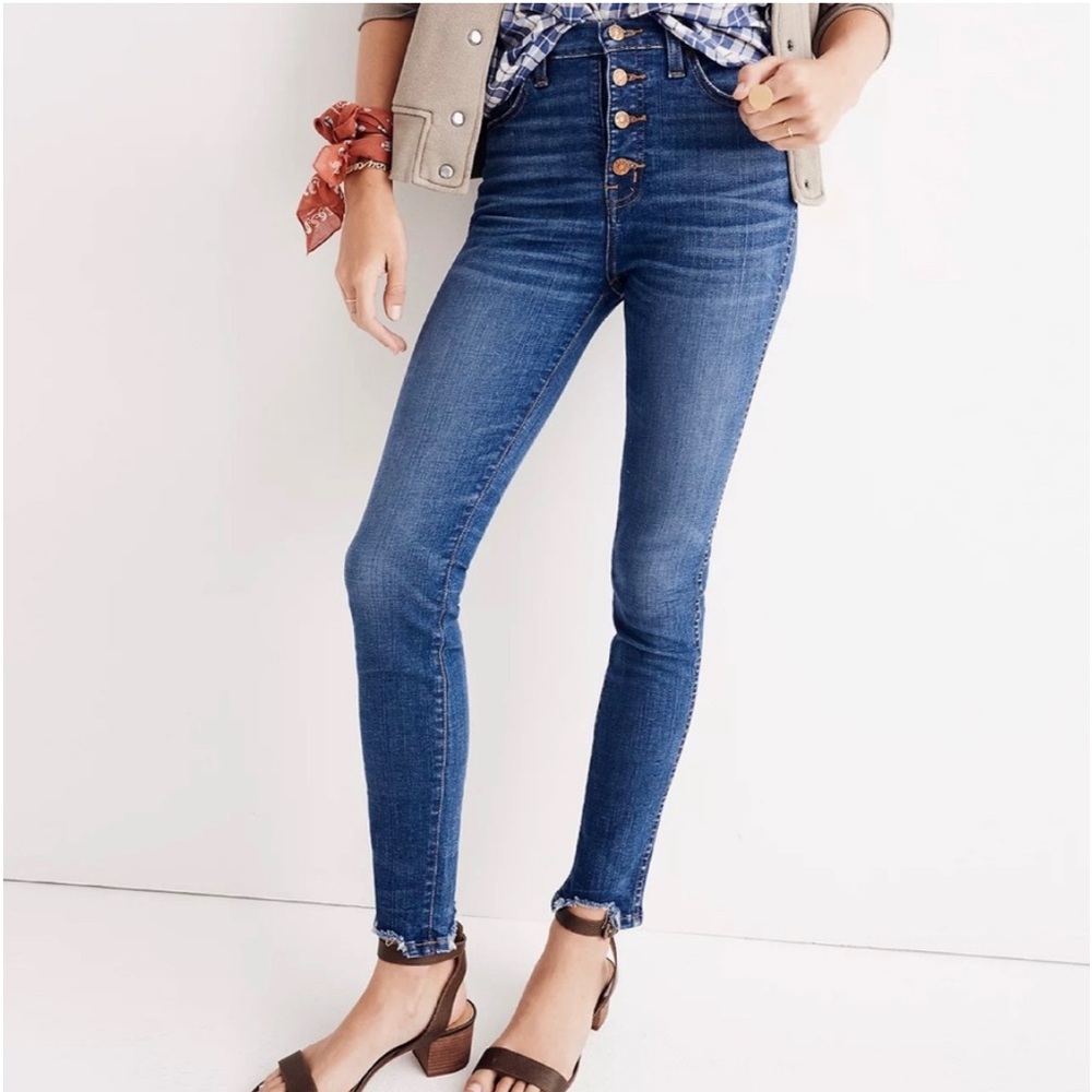 Madewell Button Fly 10” High Rise Skinny Jeans Sz 25